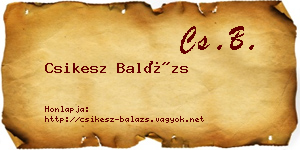 Csikesz Balázs névjegykártya